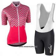 2017 Maillot Ciclismo Femme Nalini Wave Rouge Manches Courtes et Cuissard