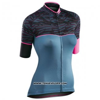 2017 Maillot Ciclismo Femme Northwave Noir et Bleu1 Manches Courtes et Cuissard