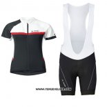 2017 Maillot Ciclismo Femme Vaude Blanc et Noir Manches Courtes et Cuissard