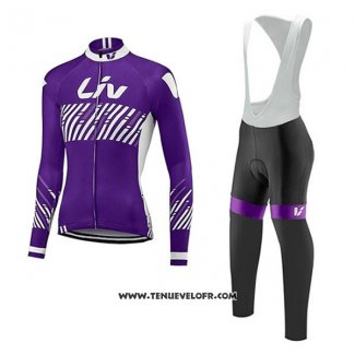 2017 Maillot Ciclismo Liv Violet Manches Longues et Cuissard