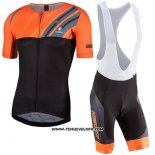 2017 Maillot Ciclismo Nalini Roma Noir et Orange Manches Courtes et Cuissard