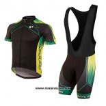 2017 Maillot Ciclismo Pearl Izumi Noir et Jaune Manches Courtes et Cuissard