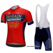 2018 Maillot Ciclismo Bahrain Merida Rouge Manches Courtes et Cuissard