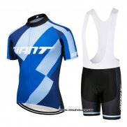 2018 Maillot Ciclismo Giant Bleu et Noir Manches Courtes et Cuissard