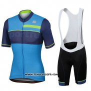 2018 Maillot Ciclismo Sportful Bleu Manches Courtes et Cuissard