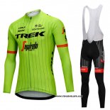 2018 Maillot Ciclismo Trek Segafredo Vert Manches Longues et Cuissard