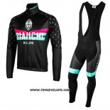 2019 Maillot Ciclismo Bianchi Milano PB Noir Rouge Manches Longues et Cuissard