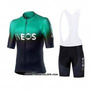 2019 Maillot Ciclismo Castelli Ineos Noir Vert Manches Courtes et Cuissard