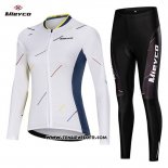 2019 Maillot Ciclismo Femme Mieyco Blanc Bleu Manches Longues et Cuissard