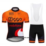 2019 Maillot Ciclismo Ziggo Orange Noir Manches Courtes et Cuissard