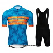 2020 Maillot Ciclismo Le Col Bleu Orange Manches Courtes et Cuissard