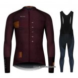 2020 Maillot Ciclismo NDLSS Marron Rouge Manches Longues et Cuissard