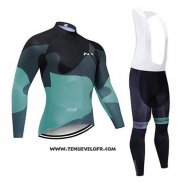 2020 Maillot Ciclismo Northwave Noir Vert Manches Longues et Cuissard