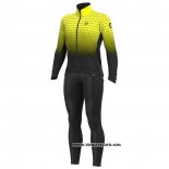 2020 Maillot Cyclisme ALE Jaune Noir Manches Longues et Cuissard(4)