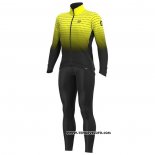 2020 Maillot Cyclisme ALE Jaune Noir Manches Longues et Cuissard(4)