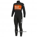 2020 Maillot Cyclisme ALE Orange Noir Manches Longues et Cuissard