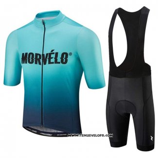 2020 Maillot Cyclisme Morvelo Bleu Clair Manches Courtes et Cuissard