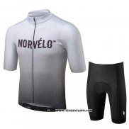 2020 Maillot Cyclisme Morvelo Gris Manches Courtes et Cuissard