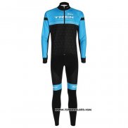 2020 Maillot Cyclisme Trek Noir Bleu Manches Longues et Cuissard