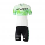 2021 Maillot Cyclisme Cannondale Blanc Vert Manches Courtes et Cuissard