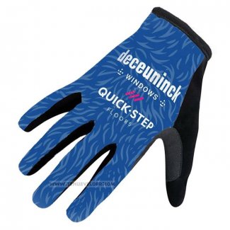 2022 Deceuninck Quick Step Gants Doigts Longs Cyclisme Bleu