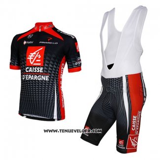 2010 Maillot Ciclismo Caisse d'epargne Noir et Blanc Manches Courtes et Cuissard