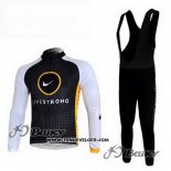 2010 Maillot Ciclismo Livestrong Noir Manches Longues et Cuissard