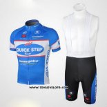 2010 Maillot Ciclismo Quick Step Floor Azur Manches Courtes et Cuissard