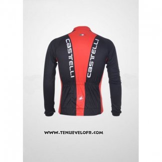 2011 Maillot Ciclismo Castelli Noir et Rouge Manches Longues et Cuissard