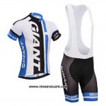 2013 Maillot Ciclismo Giant Blanc et Azur Manches Courtes et Cuissard