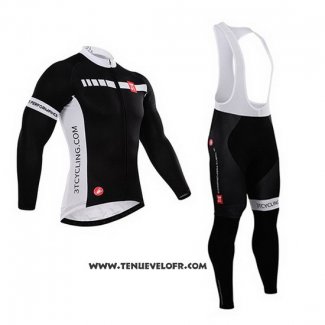 2015 Maillot Ciclismo Castelli Profond Noir Manches Longues et Cuissard