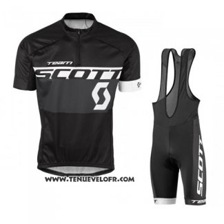 2016 Maillot Ciclismo Scott Blanc et Noir Manches Courtes et Cuissard