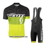 2016 Maillot Ciclismo Scott Jaune et Noir Manches Courtes et Cuissard