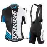 2016 Maillot Ciclismo Specialized Noir et Bleu Manches Courtes et Cuissard