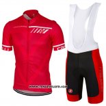 2017 Maillot Ciclismo Castelli Rouge Manches Courtes et Cuissard