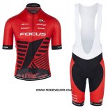 2017 Maillot Ciclismo Focus XC Rouge Manches Courtes et Cuissard