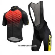 2017 Maillot Ciclismo Mavic Rouge et Noir Manches Courtes et Cuissard