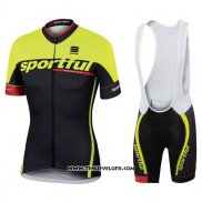 2017 Maillot Ciclismo Sportful SC Noir et Vert Manches Courtes et Cuissard