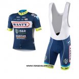 2017 Maillot Ciclismo Wanty Groupe Gobert Bleu Manches Courtes et Cuissard