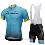 2018 Maillot Ciclismo Astana Bleu Manches Courtes et Cuissard
