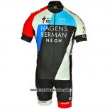 2018 Maillot Ciclismo Axeon Hagens Berman Bleu Noir Manches Courtes et Cuissard