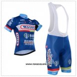 2018 Maillot Ciclismo Wanty Bleu Manches Courtes et Cuissard