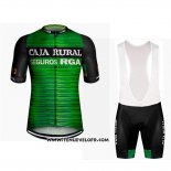 2019 Maillot Ciclismo Caja Rural Vert Noir Manches Courtes et Cuissard