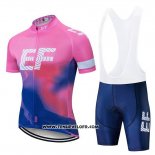2019 Maillot Ciclismo Ef Education First Rose Bleu Manches Courtes et Cuissard