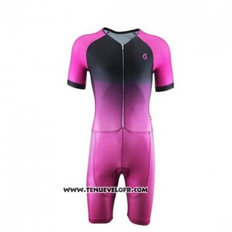 2019 Maillot Ciclismo Emonder-triathlon Rose Noir Manches Courtes et Cuissard