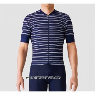 2019 Maillot Ciclismo La Passione Stripe Bleu Manches Courtes et Cuissard