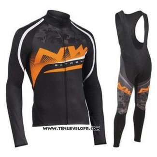 2019 Maillot Ciclismo Northwave Orange Noir Manches Longues et Cuissard