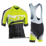 2019 Maillot Ciclismo Northwave Vert Argent Noir Manches Courtes et Cuissard