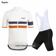 2019 Maillot Ciclismo Rapha Blanc Orange Manches Courtes et Cuissard