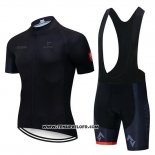 2019 Maillot Ciclismo STRAVA Noir Manches Courtes et Cuissard